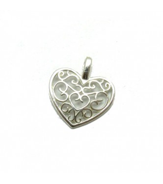 PE001260 Small sterling silver pendant charm 925 Heart 